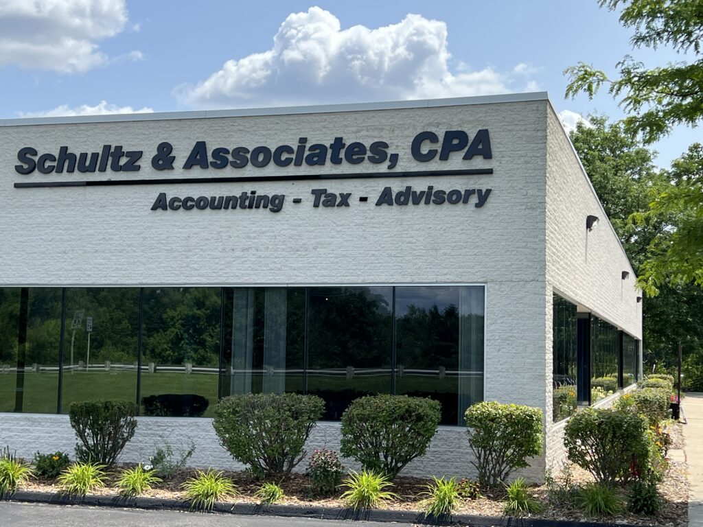 Schultz & Associates, CPA office building located in Michigan. The firm has tax accountants and tax "specialists" on staff.